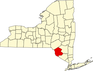 Map of New York highlighting Sullivan County