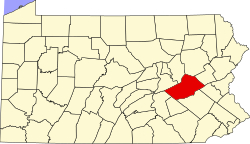 Location of Schuylkill County in Pennsylvania