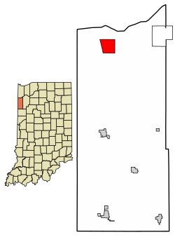 Location of Lake Village in Newton County, Indiana.