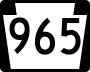Pennsylvania Route 965 marker