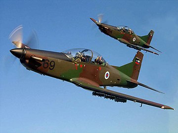 Deux PC-9 du 15e régiment d'aviation militaire slovène en formation (2003)