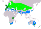 Aire de répartition du Grèbe huppé