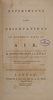 Title page to volume I of Experiments and Observations on Different Kinds of Air (1774)