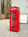 Telephone box standing in Bielefeld, Germany.
