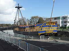 Montage de la Mâture de L’Hermione en novembre 2012.