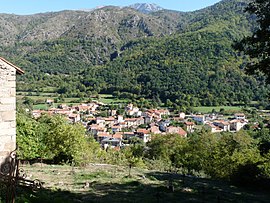 View from the church of Saint-Etienne, to Sahorre and the Canigou