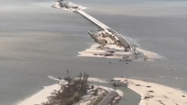 Collapsed Sanibel Causeway in Florida