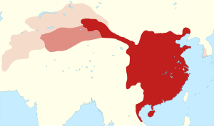 alt=당나라의 최대강역(661년).[1][2][3]   일반 행정 구역   군사 행정 구역   단기간 동안 통제한 지역