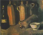 Still Life with Four Stone Bottles, Flask and White Cup, 1884, Kröller-Müller Museum, Otterlo (F50)