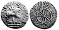 Silver coin of a "King Vrishni" of the Audumbaras[16]