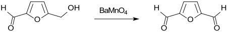 2,5-Furandicarbaldehyd durch Oxidation von HMF