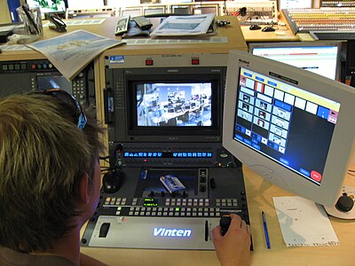 A Vinten remote pan tilt zoom camera controller at the Al Jazeera studios in London, United Kingdom (August 2007).