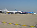 Aviones Boeing en posición de parking