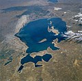 Satellite image of the Aral Sea taken in 1985. (south at the top)