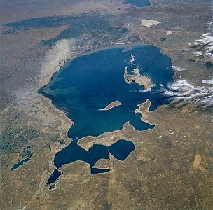 Aral Sea from space (north at bottom), August 1985