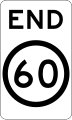 Speed limit ends sign