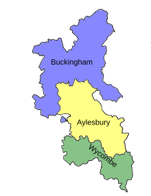 Map of parliamentary constituencies in Buckinghamshire 1918–1945