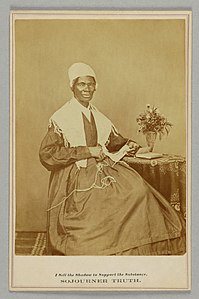 Cabinet card of Sojourner Truth, author unknown (restored by Adam Cuerden)