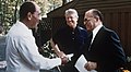 Image 57Israeli Prime Minister Menachem Begin and Egyptian President Anwar Sadat shake hands, Camp David, 1978 (from 1970s)