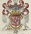 Polish–Lithuanian coat of arms under John III Sobieski. Janina coat of arms is placed in the escutcheon point.