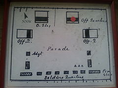 Fort Mason plan: The red dot indicates the location of the reconstructed officer's quarters.