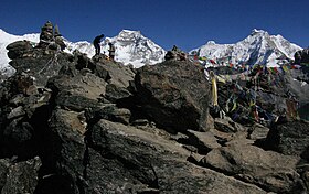 Vue du Hungchi, à droite, depuis le Gokyo Ri.