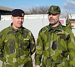 Generalerna Grundevik och Brännström i Kosovo 2007.