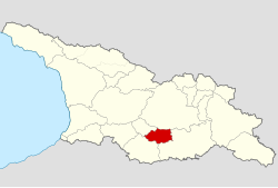 Map highlighting the historical region of Trialeti in Georgia