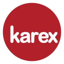 Karex Logo (Red Circle with the text Karex inside)