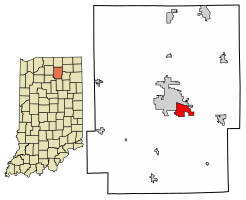 Location of Winona Lake in Kosciusko County, Indiana.