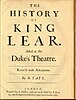 Original cover of Tate's adaptation of King Lear