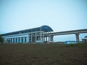 建設中のブルーラインの駅（2018年撮影）