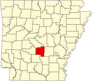 Map of Arkansas highlighting Grant County