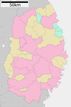 岩手県立雫石高等学校の位置（岩手県内）