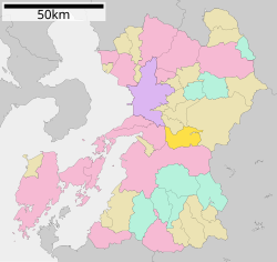 Location of Misato in Kumamoto Prefecture