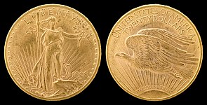 1908 Saint Gaudens double eagle (motto) (1908–1933)