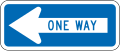 New Zealand and Fiji one way road sign