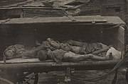 Children's corpses collected on a wagon in Samara, 1921