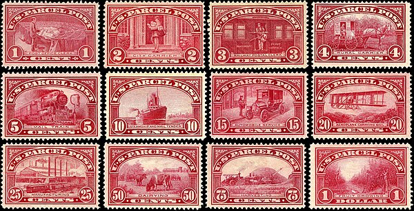 Timbres de l'U.S. Parcel Post, 1913