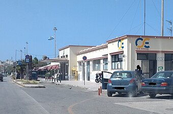 Exterior view of Patras railway station (May 2018)