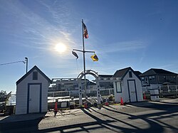 A pedestrian plaza in Bay Park on December 30, 2022.