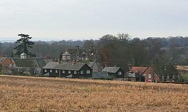 The main house and farm buildings