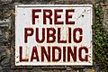 "Free Public Landing" plaque beside the slipway in Turnchapel, Plymouth