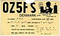 Carte QSL de OZ5FS, Danemark (1951).
