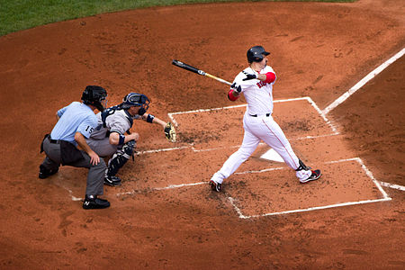 Adrian Gonzalez batting, with Chris Stewart (baseball) catching.