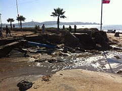 Avenida Costanera de Coquimbo con graves daños.