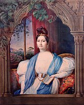 Zénaïde Bonaparte, par Charlotte Bonaparte (aquarelle), 1834