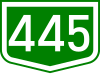 Main road 445 shield