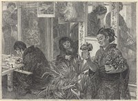 Japanese Artist at Work, 1886, graphite on paperboard, National Gallery of Art