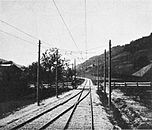 Two-wire three-phase overhead line at points.